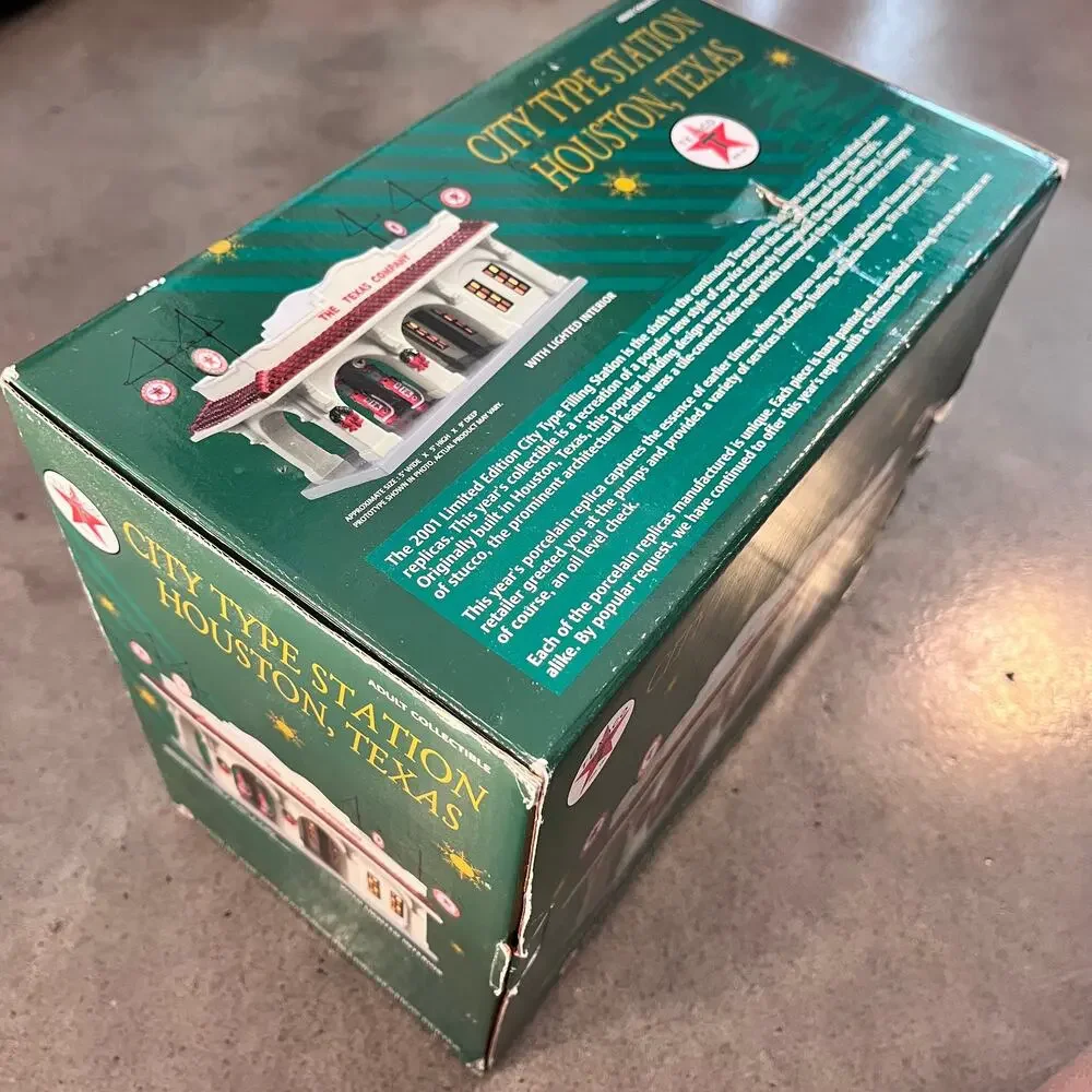 Houston Texaco City Type Porcelain Gas Station Rare edition 2001 Christmas Decor